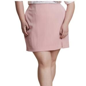 11 Honore Women's New Darci Side Slit Mini Skirt in Pretty Pink Size 20